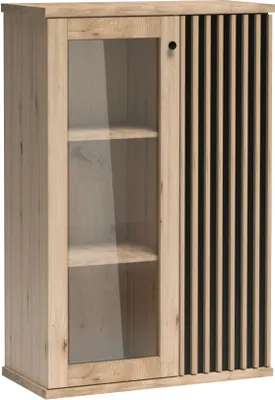 Image de Vitrine basse ORURO – chêne artisan / noir