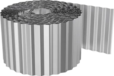 Produktbild von LARS360 Flexible Rasenkante, 5m Länge, 18cm Höhe, Wellenförmige Metall-Beetumrandung Gartenabgrenzung, Mähkante für Rasen und Blumenbeet, Silber