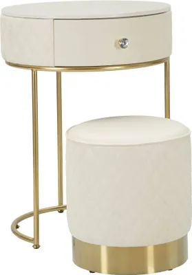Image de Miscano - Table de chevet, 52x52x70h cm Blanc, une Étagère