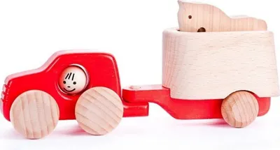Immagine prodotto di Macchinina in legno con cavallo Bajo - giocattolo fantasioso per bambini