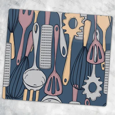 Produktbild von Glas-Herdabdeckplatten Glaskeramikkochfeld-Abdeckung Spritzschutz Glas 60 cm x 52 cm - Pfeffer Besteck Küchenhelfer