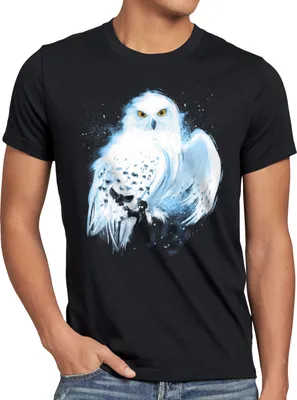 Produktbild von BaumwolleCloud Zauberhafte Eule Herren T-Shirt harry zauberstab besen zauberschule