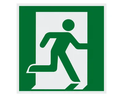 Produktbild von Hinweisschild Notausgang rechts" 150x150 mm nachtleuchtend"