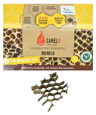 Produktbild von 4er oder 8er-Pack á 32 Stück Natürlicher Anzünder aus reinem Bienenwachs