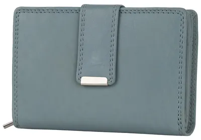 Produktbild von RFID Damen Geldbörse Portemonnaie Geldbeutel Damenbörse Rindleder Leder Grau (20198)