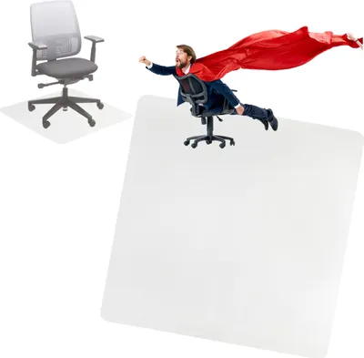 Produktbild von Ochranná podložka pod židli, transparentní 90x90cm - spolehlivá ochrana vaší podlahy od Relaxdays; zcela čirá a nenápadná, ideální pro jakýkoliv interiér!