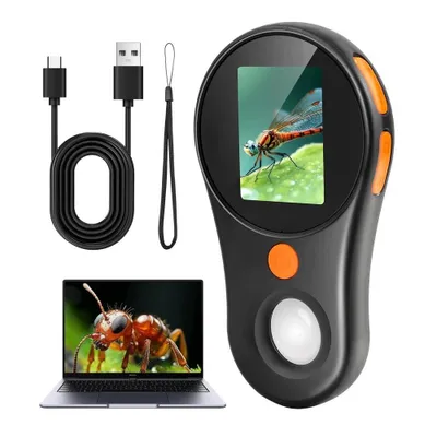 Produktbild von 2 Zoll Mini Handy Digital Mikroskop 1080P 500-fache Video-Münzmikroskop mit Lupe und 8 LEDs für die Reparatur von Elektronikmünzen, Schmuck und Uhren