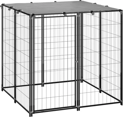 Produktbild von Möbel Hundezwinger 110x110x110 cm Stahl Schwarz - Sonstiges Hundezubehör 150781