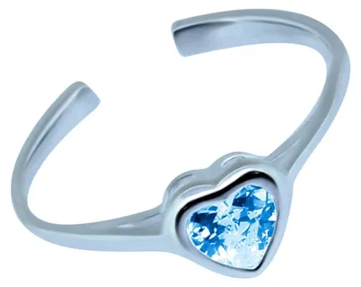 Produktbild von Zehenring Zehring Herz 925 Silber hellblauer Zirkonia