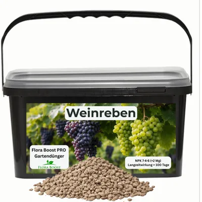 Produktbild von Flora Boost PRO Weinrebendünger, Langzeitdünger NPK 7-4-6 (+2 Mg), 1 kg