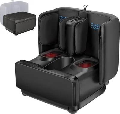 Produktbild von CALMENTA® Fußmassagegerät mit Shiatsu, Kompression & Wärme – Fuß- & Beinmassagegerät – Durchblutung fördern – faltbar als Fußhocker – elektrisch