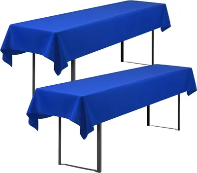 Produktbild von Showgeous 2 Stück Biertisch Tischdecke universell für 50cm und 70cm Biertischhüllen für Biertisch Biertischhüllen Biertischhülle Biierzelt Set rechteckige Tischdecken waschbar 100x250cm (königsblau)