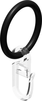 Produktbild von Interdeco Gardinenringe / Rundringe mit Faltenhaken für Gardinenstangen mit 16 mm Ø Schwarz, Pack. 12 Stück