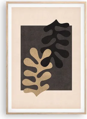 Produktbild von Gerahmtes Poster - Rahmen in heller Eiche - Blätter Form Figur - 70x100 cm - Wand Bild - Wanddeko - Wandbilder - Kunstposter - Wandposter - Bilderrahmen - Bilder - Kunstdruck - P2NPA70x100-5131
