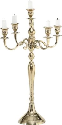 Zdjęcie produktu dla Boltze Home Świecznik klasyczny, złoty, 5-ramienny, 63 cm, dekoracja stołu