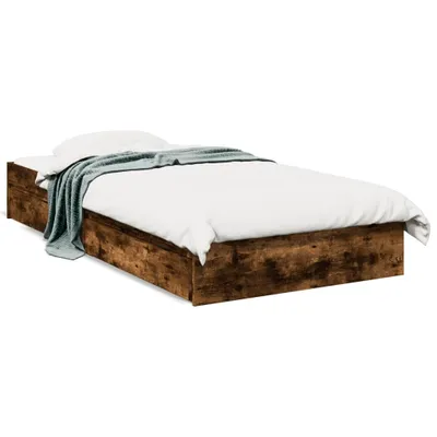 Produktbild von vidaXL Bettgestell mit Schubladen Räuchereiche 75x190 cm Holzwerkstoff