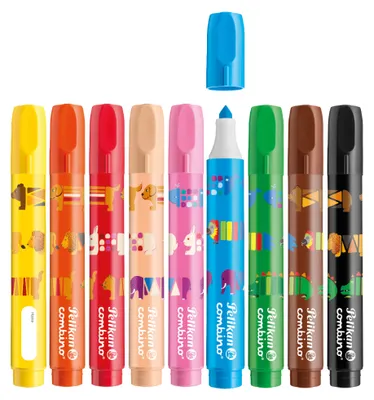 Produktbild von Pelikan Fasermaler, Combino, 9 Stück (1er Pack) 814553