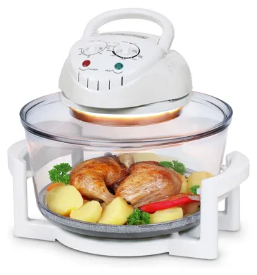 Image de TZS First Austria - Four halogène 1200-1400 W en verre et acier inoxydable - Mini-four avec fonction chaleur tournante et accessoires, plage de température : 65-250 °C - Four halogène, mini-four d'une capacité de 12-17 L et minuterie de 60 minutes
