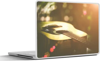 Produktbild von MuchoWow® Laptop Aufkleber Sticker Cover Abstraktes Porträt einer akustischen Gitarre 25x18 cm - Laptop-Deko
