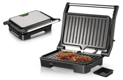 Image de Appareil à sandwich - Gril de table - 220 V - Double plaque chauffante - Revêtement antiadhésif - Multifonction - Prise européenne