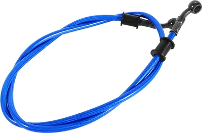Produktbild von Brzdová hadice na motocykl - 60cm opletená, nerezová ocel, modrá - Pro brzdový a spojkový mechanismus