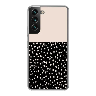 Produktbild von MuchoWow® Handyhülle Schutzhülle Hülle für Samsung Galaxy S22 Polka dots - Beige - Schwarz Silikon Softcase Handy Hülle - Mobiltelefonhülle