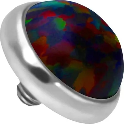 Produktbild von Titan Dermal Anchor Aufsatz DISC + SYNTHETISCHER OPAL  Schwarz Discgröße: 5mm