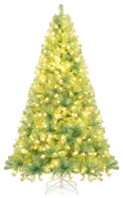 Produktbild von KOMFOTTEU 225 cm künstlicher Weihnachtsbaum, Tannenbaum mit 550 LEDs & 1300 Zweige, Christbaum mit 8 Beleuchtungsmodi, Weihnachtsdekoration für Haus, Büro, Geschäfte (225cm, Grün)