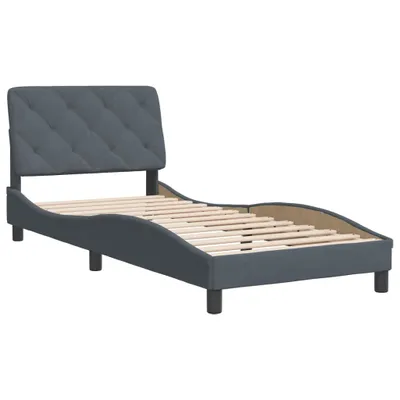 Obrázek produktu pro Rám postele bez matrace tmavě šedá 90 x 190 cm samet