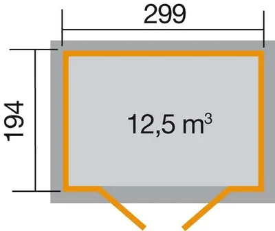 Produktbild von WEKA 323.3020.20400 Gartenhaus/Blockbohlenhaus Trend mit Doppeltür ; Größe: 3 ; Farbgebung: Naturbelassen ; Wandstärke: 19 mm ; Maße (LxBxH): 299 cm x 194 cm x 232 cm ; Seitenwandhöhe: 186 cm