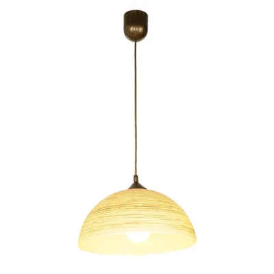 Produktbild von Hängelampe E27 Ø 30 cm in Gold Glas Schirm Retro Küchenlampe Pendelleuchte