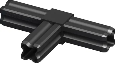 Produktbild von alfer T-Verbinder 90º, 3 Zapfen 23.5 mm 23.5 mm Kunststoff glatt schwarz