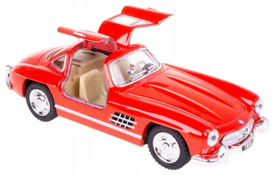 Obrázek produktu pro Kinsmart, modelový automobil Mercedes-Benz 300 SL, kov, měřítko 1:36, červená barva