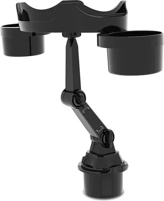 Image de Plateau-repas automatique avec porte-gobelet et support pour téléphone - plateau pivotant à 360 degrés - plateau-repas réglable pour voiture avec grand bac