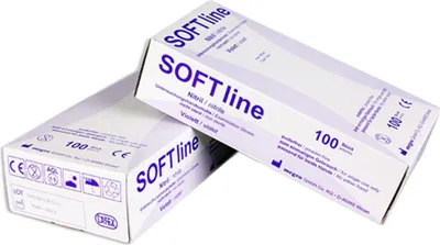 Produktbild von megro SOFTline Nitril Handschuhe lila Tattoo puderfrei 100 Stück Gr. S