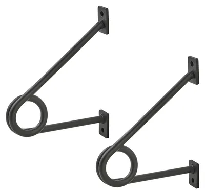 Produktbild von SOTECH Rundstabhalterung 120 x 150 x 20 mm – Garderobenstange bis Ø 30 mm, Schwarz matt