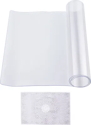 Obrázek produktu pro SucceBuy plastový ubrus, 16 x 32 palců, 1,5 mm silný průhledný PVC chránič stolu, voděodolná a snadno čistitelná podložka na stůl, obdélníkový ubrus