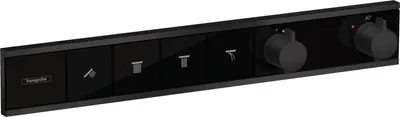 Image de robinet thermostatique encastré Hansgrohe RainSelect pour 4 points de puisage, finition noir mat