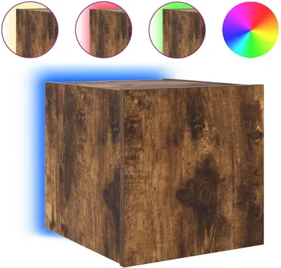 Obrázek produktu pro TV nástěnná skříňka s LED světly, kouřový dub 30,5x35x30 cm