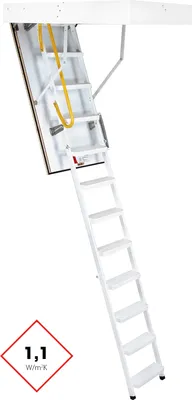 Produktbild von Minka Bodentreppe Steel mit U-Wert 1,1 W/m2K 275cm Raumhöhe 120x70cm Deckenöffnung