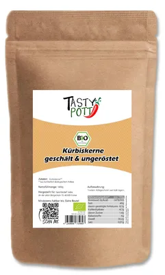 Produktbild von Tasty Pott  Kürbiskerne geschält & ungeröstet ab 1kg - 1 Beutel