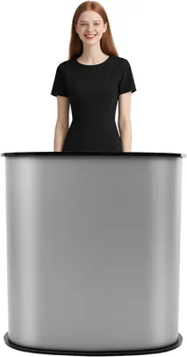 Image de Stand d'exposition pliable, 40 x 90 x 90 cm. Comptoir d'exposition portable, design moderne. Réception pliable, podium pop-up, comptoir d'exposition, idéal pour le commerce de détail