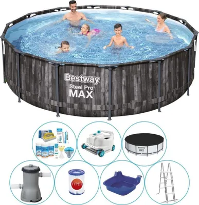 Obrázok produktu pre Bazénová súprava Super Set - Bestway Steel Pro MAX Wood 427x107 cm Round