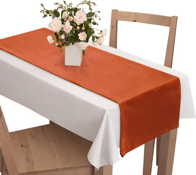 Zdjęcie produktu dla Voppi Pomarańczowy bieżnik na stół 40x180 cm welurowy obrus