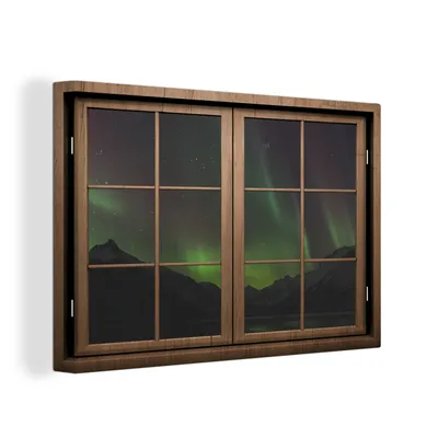Obrázek produktu pro OneMillionCanvasses® Malba na plátně Nástěnná malba na plátně - Vista - Hory - Polární záře - 150x100cm