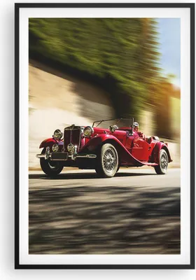 Produktbild von Gerahmtes Poster - Schwarzer Rahmen - Mg Rot Auto - 61x91,5 cm - Wand Bild - Wanddeko - Wandbilder - Kunstposter - Wandposter - Bilderrahmen - Bilder - Kunstdruck - Wandbild - P2BPA61x91-4364