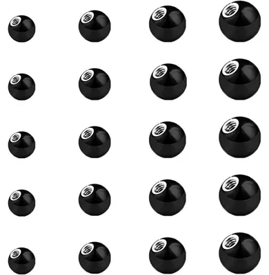 Image de Billes de rechange pour piercings, billes à visser, 1,6 mm, 3-6 mm, acier inoxydable, 20 pièces, argentées