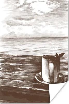 Produktbild von MuchoWow® Poster Becher - Tee - Meer 120x180 cm - Kunstposter
