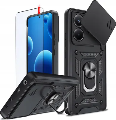Produktbild von Hülle für Xiaomi Redmi Note 14 5G PANCERNE SLIDE RING CASE + GLAS 9H