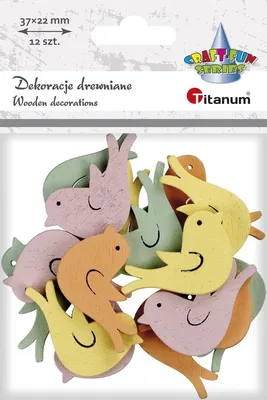 Immagine prodotto di Decorazione in legno Uccelli 12 pezzi Titanum